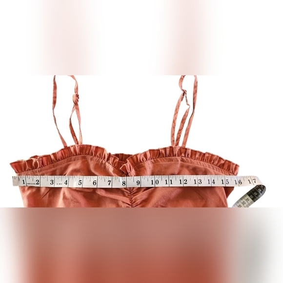 Urban Outfitters Orange Ruffle Crop Spaghetti Strap Top Women's M NWT - Picture 8 of 9